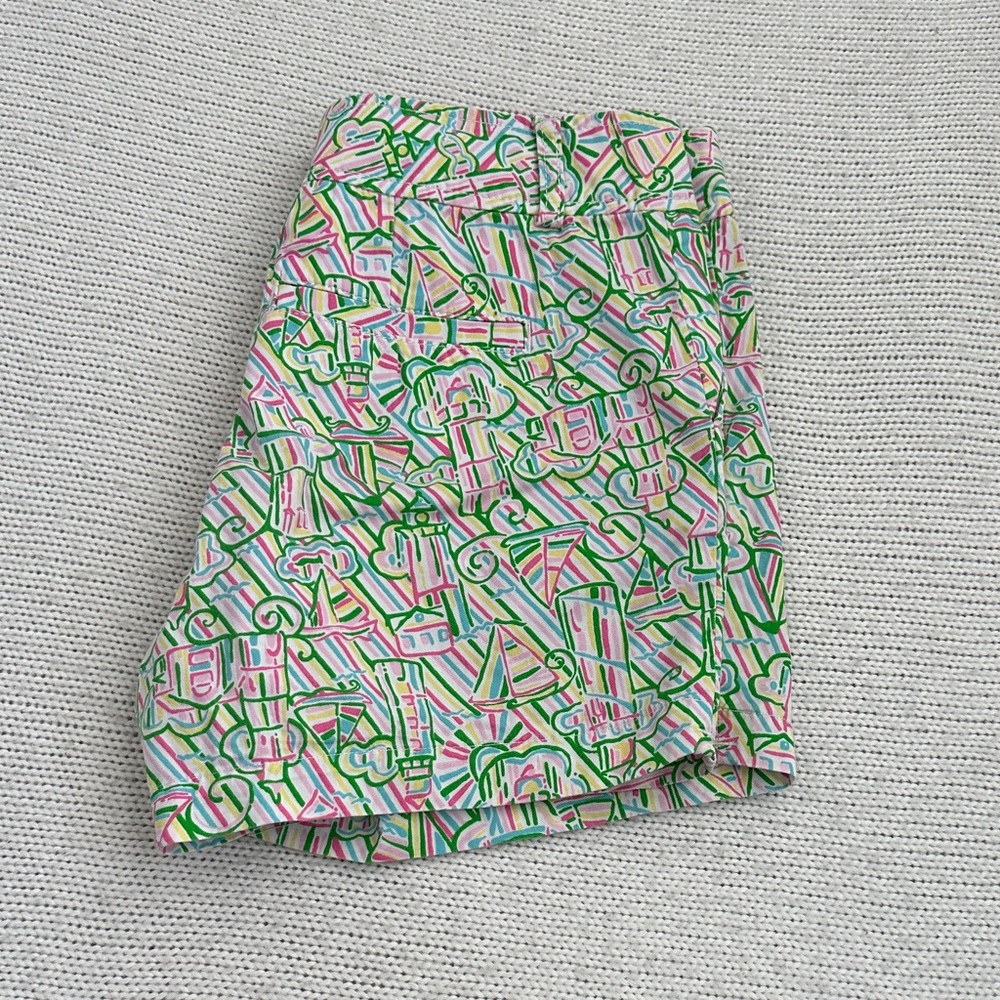 Lilly Pulitzer 100% Cotton Grace Shorts in Guiding Light Print Size 2